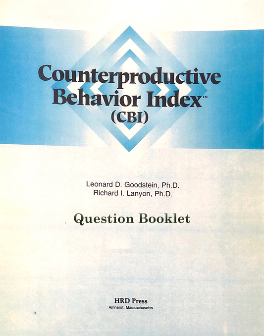 Counterproductive Behavior Index (CBI) online